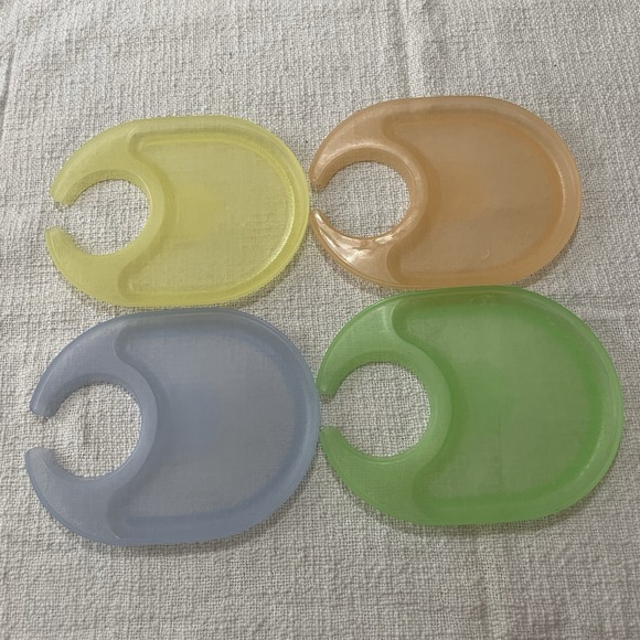 Tupperware Other - Tupperware Impressions Set of 4 Cup Holder Snackatizer Tray Snack Plates Gift